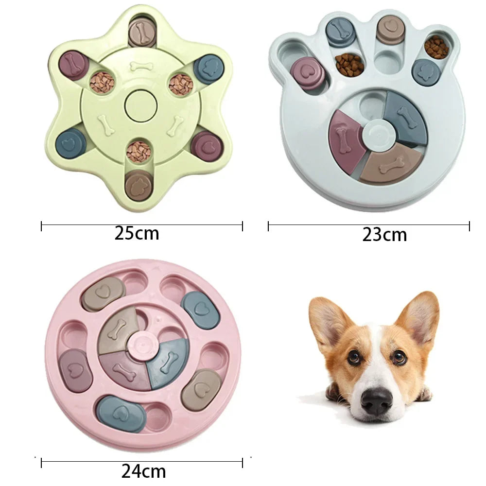 Dispensador de comida interactivo para aumentar la mente, cuenco antideslizante para comer lentamente, juegos de comida para gatos y perros.
