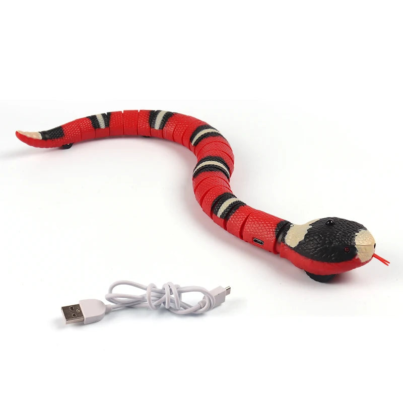 Serpiente electrónica automática, juguete recargable por USB para gatos y perros.