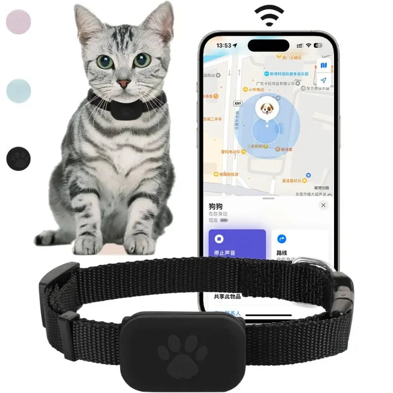 Collar con localizador GPS Bluetooth para mascotas, localizador global remoto.