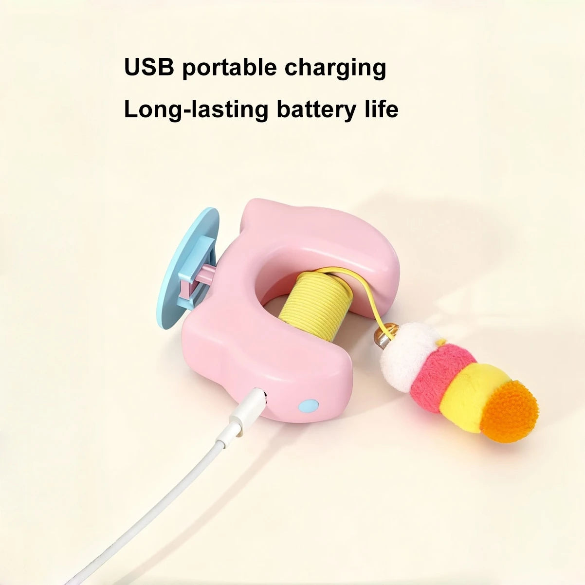 Juguete eléctrico para gatos con cuerdas, plumas y movimiento automático