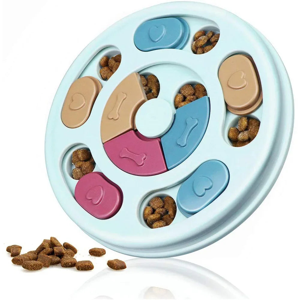 Dispensador de comida interactivo para aumentar la mente, cuenco antideslizante para comer lentamente, juegos de comida para gatos y perros.
